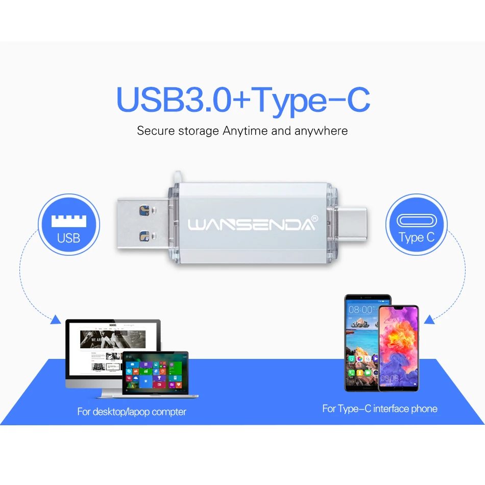 WANSENDA Usb флеш-накопитель OTG 25 Гб 32 ГБ 64 128 | Компьютеры и офис