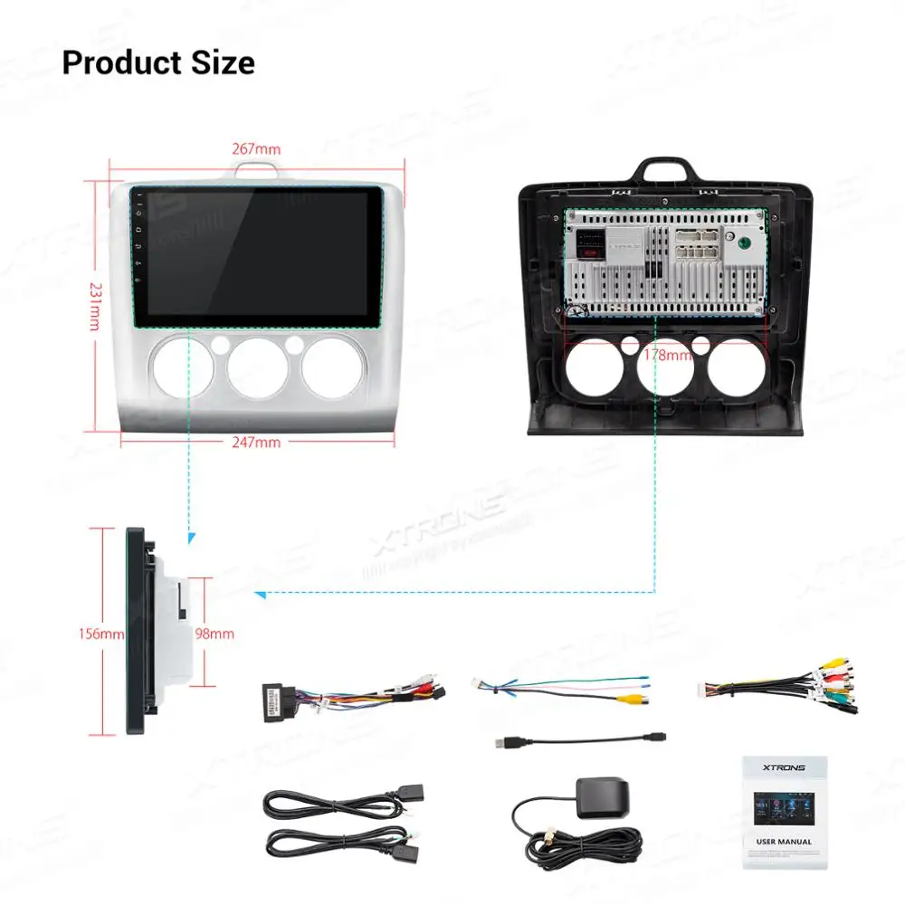 XTRONS 9 ''IPS экран Android 0 DSP GPS навигация автомобильный стерео радио плеер для Ford Focus