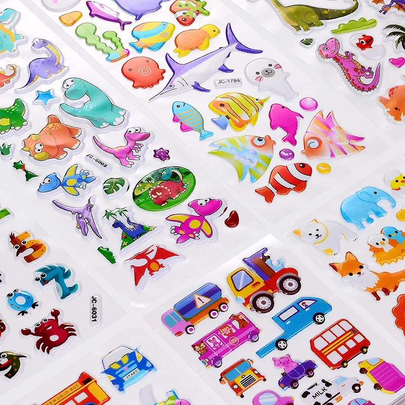Lote de 40 pegatinas de dibujos animados en 3D, pegatinas de princesa hinchadas al azar, regalos para ni&ntilde;as y ni&ntilde;os, Festival, fiesta-2