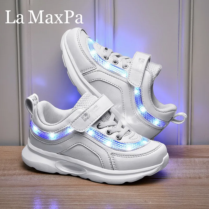 

Size 25-37 Kids Luminous Shoes Children Casual Shoes USB Charge Illuminated Sneakers Sport Shoes for Girls Sapato Infantil