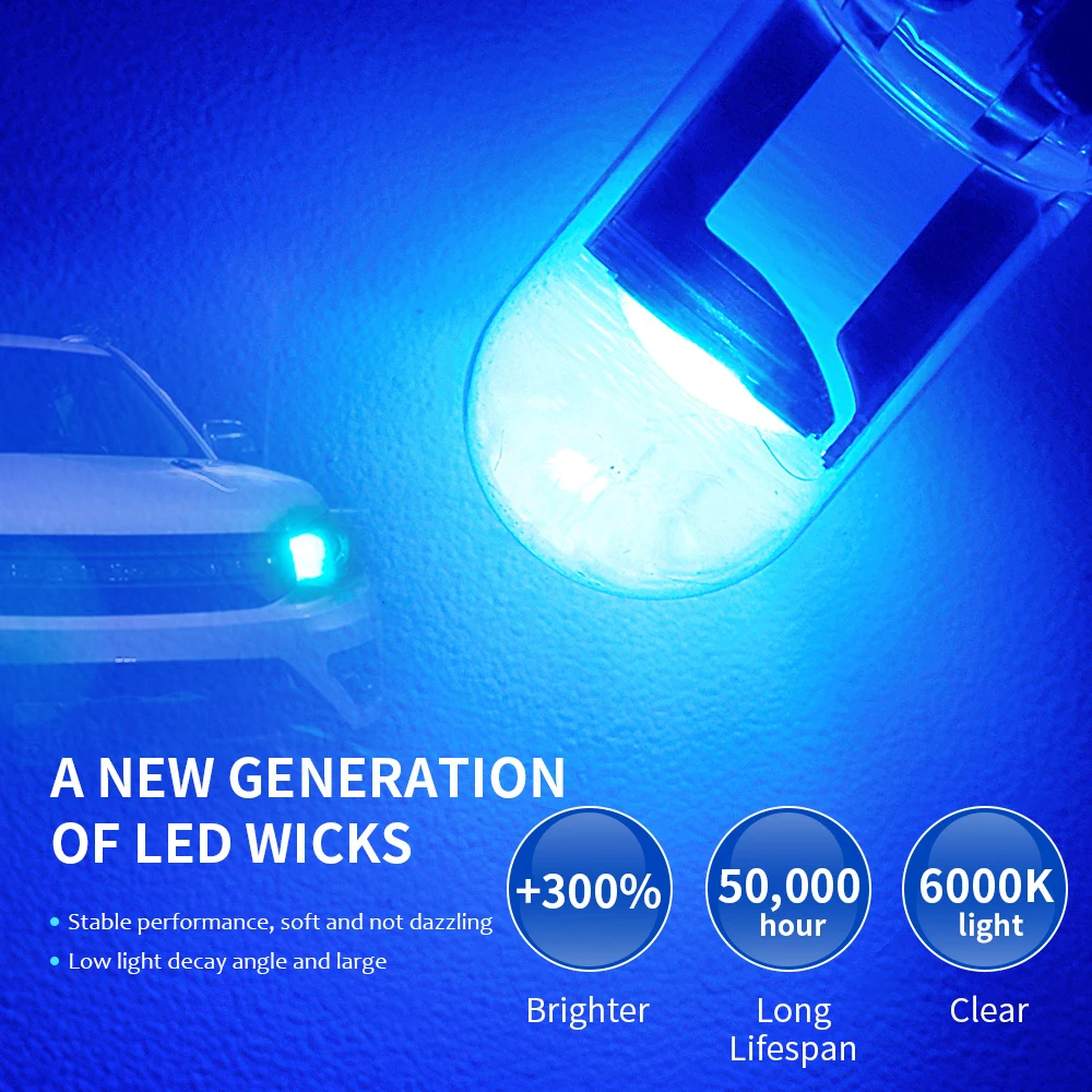 10pcs W5W 194 T10 Glass Housing Cob LED Car bulb for Mercedes Benz AMG W211 W203 W204 W210 W124 W202 CLA W212 W220 W205 W201 | Автомобили