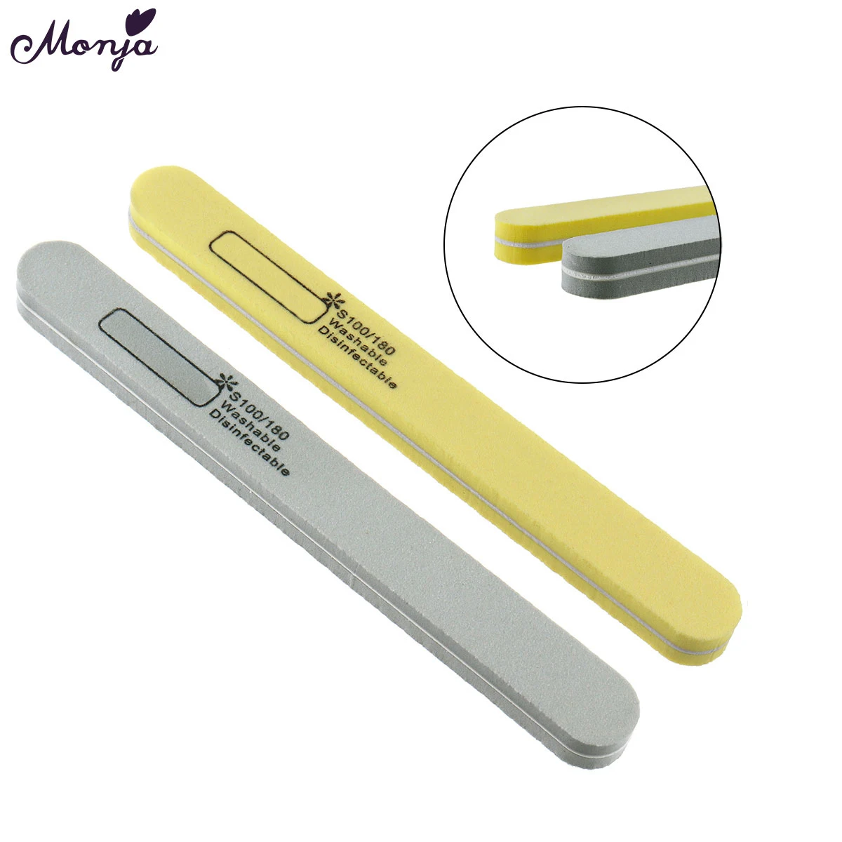 Monja 100/180 двухсторонняя пилка для ногтей шлифовальная полировка зернистость