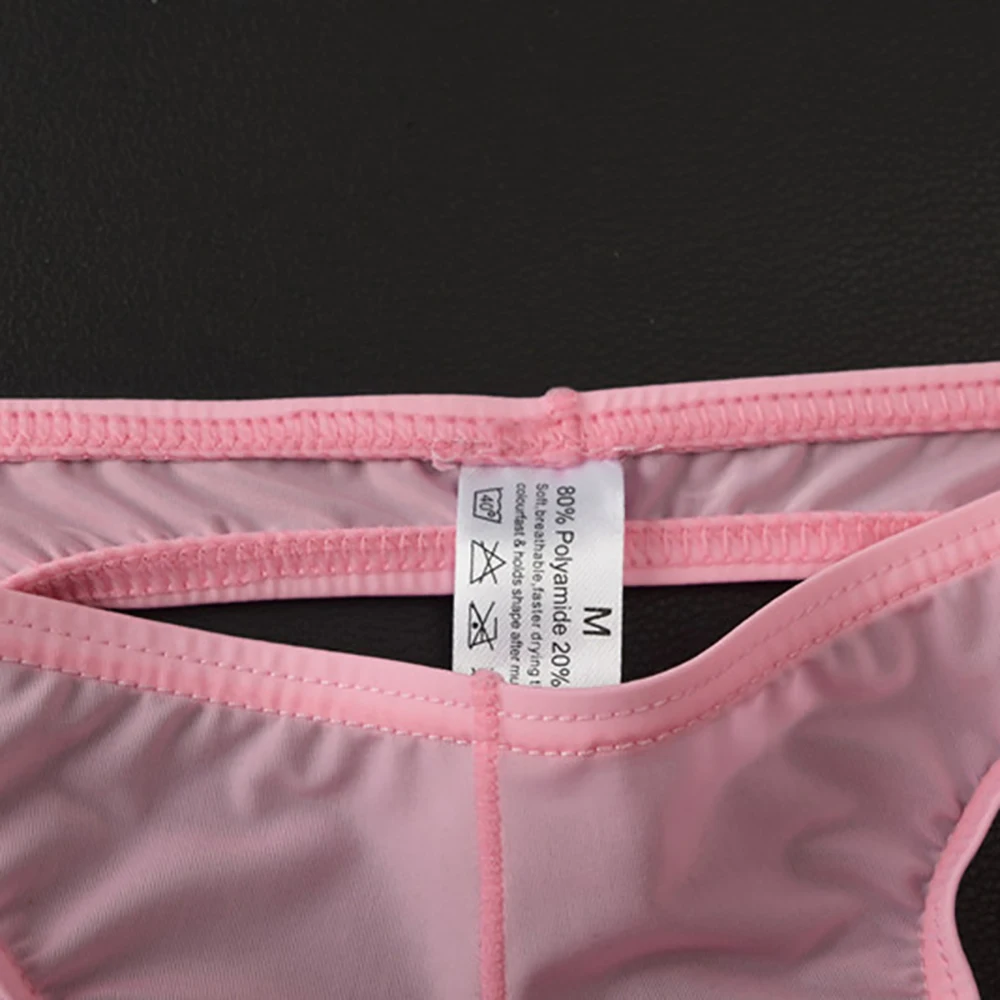 

Mens Seamless Thongs G Strings Ice Silk Sexy Breathable Mens Underwear Low Waist Pants Hollow Out Hip Gay Underwear