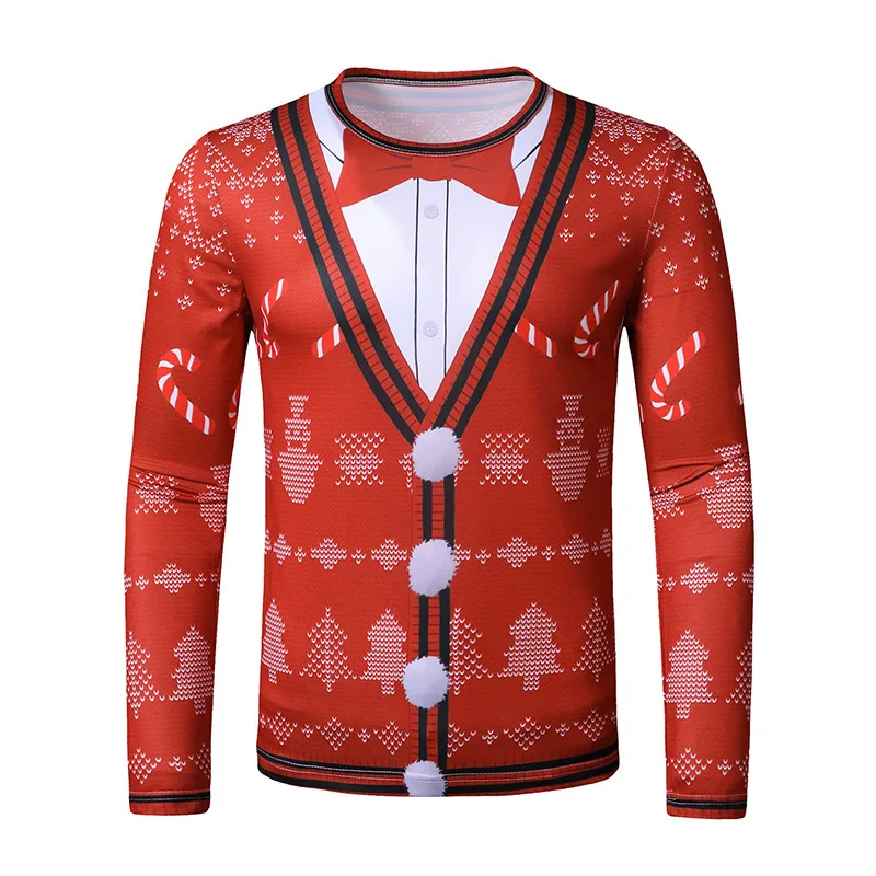 

Camisetas поддельные два предмета Рождество 3D печать мужская футболка 2021 Санта Клаус футболка Homme Harajuku Хип Хоп Смешные тонкие футболки