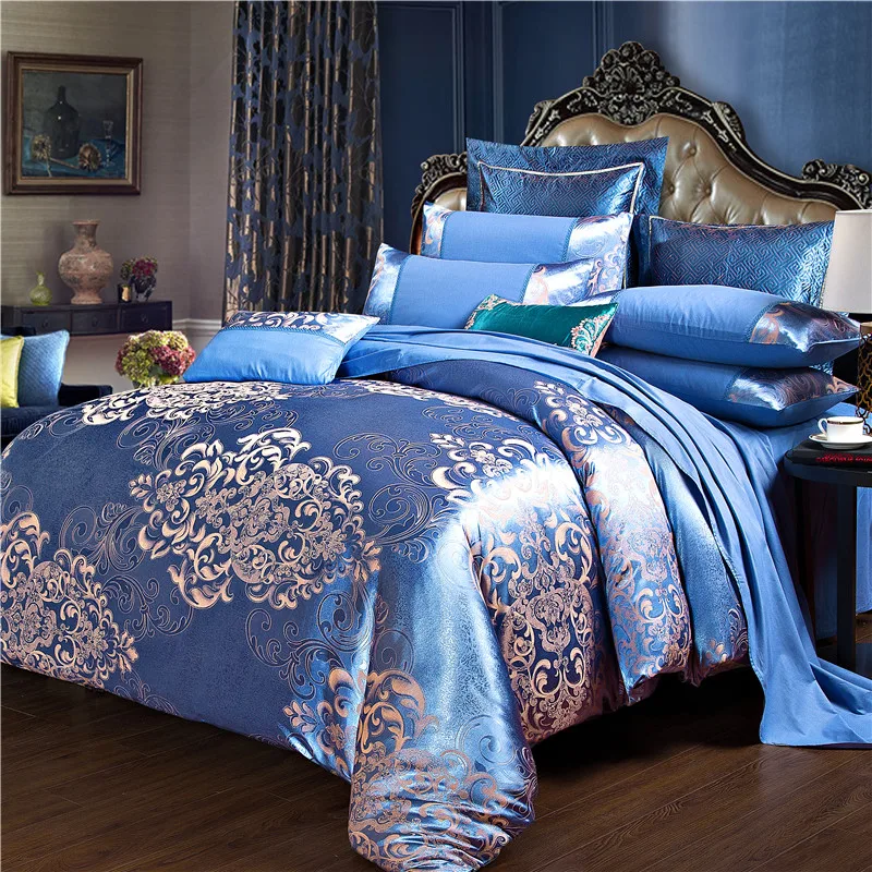

3pcs Duvet Cover Set Bedding Quit Comforter Cover Luxury Jacquard Satin Luxury Bed Cover Breathable Queen King Size Bedclothes