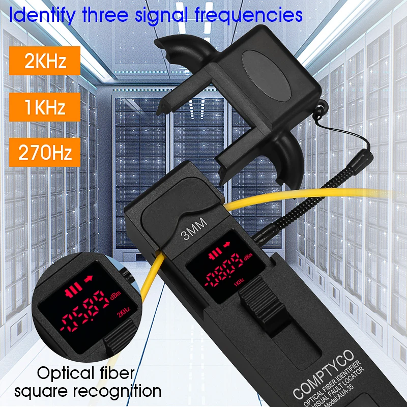 AUA-35 Optical Fiber Identifier Built-in Visual fault locator(10mw VFL)and LED Lighting High Quality Fiber direction Tester Tool
