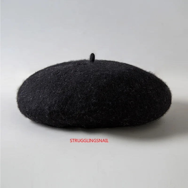 

Wool Beret Hats Women Winter French Hat Girls Solid Color Fashion Autumn Winter Beret Hat For Women Flat Cap Hat Felt Berets
