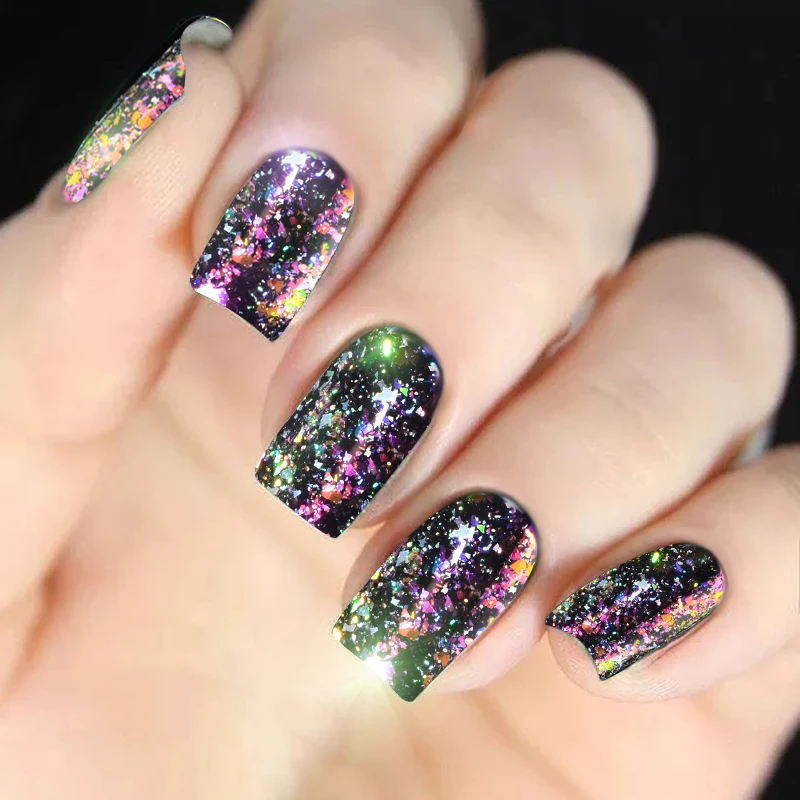 

1 PC Aurora Chameleon Nail Glitter Sequins Flakes 0.2g Holographic Shining Nail Art Powder Dust Dazzling Nail Art Decorations