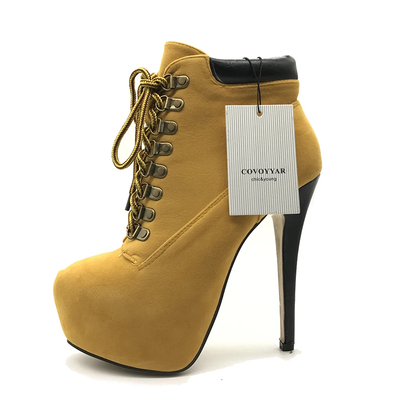 Женские мотоциклетные ботинки на платформе ботильоны шнуровке обувь высоком