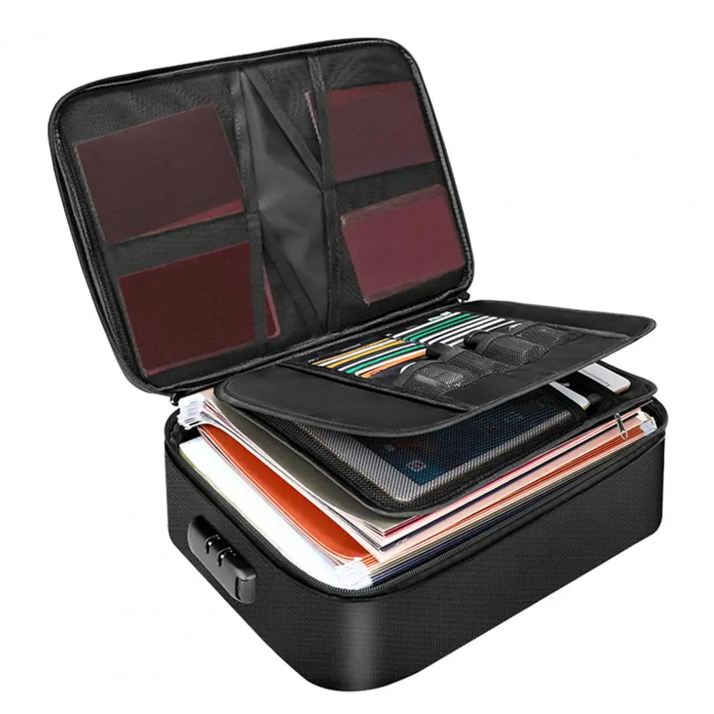 

Fireproof File Data Bag Multifunctional Waterproof Storage Pouch with Zipper