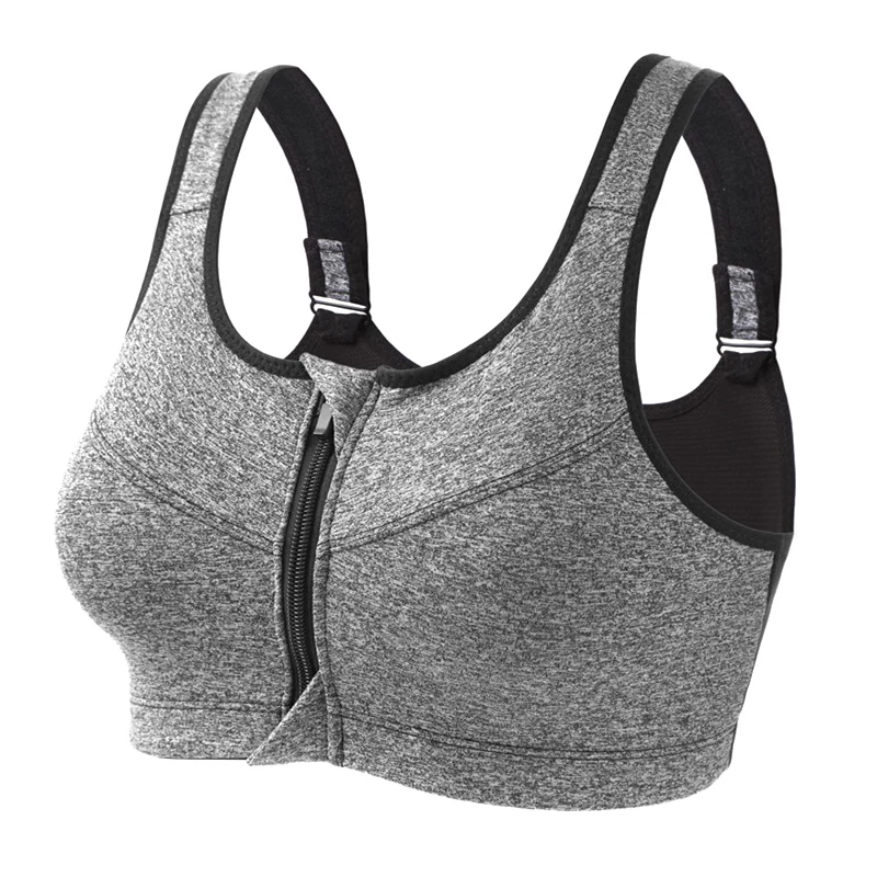 

Women Anti-sagging Wireless Sports Bra Lift Adjustable Zipper for Running TT@88