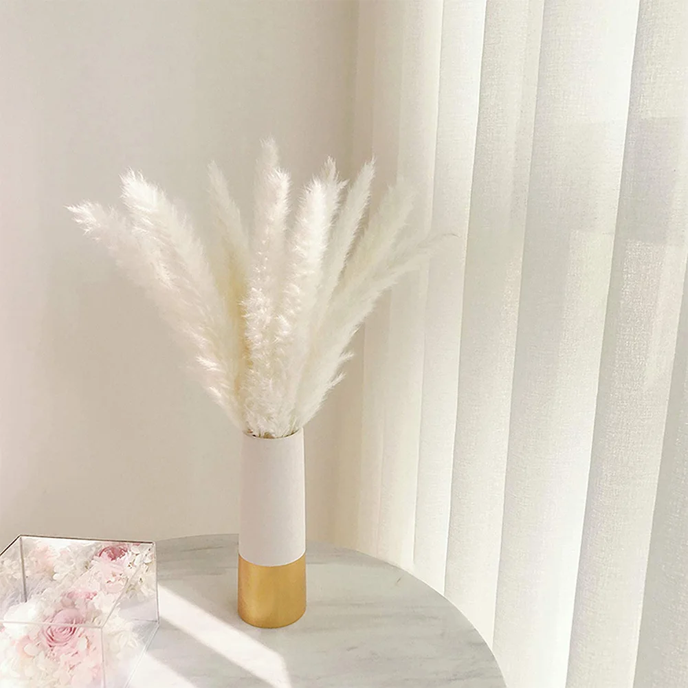 

30PCS Dried Reed Flowers Pampas Grass Artificial Natural Dried White Simulation Bouquet For Wedding Home Photography Decoration