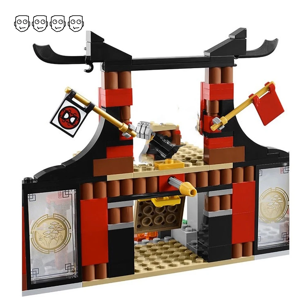 Совместимость Ninjagoes 70756 Dojo Showdown Set Bela 10319 214 шт. с 4 мини-фигурками, строительные блоки, игрушки для детей, подарки для мальчиков