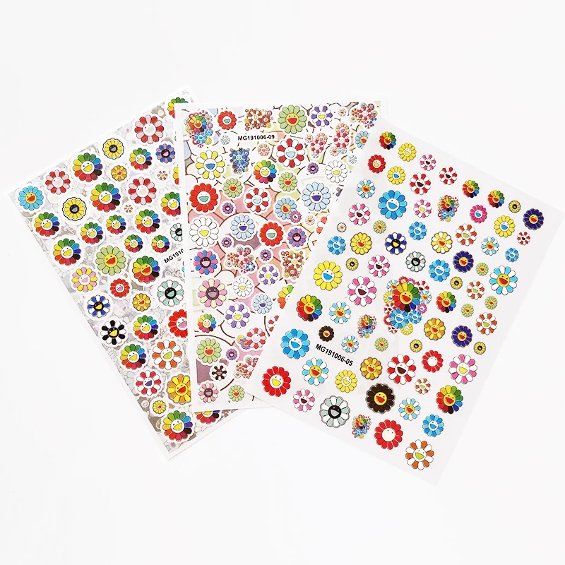 3D Happy Flower Nail Sticker Sunflower Decals Colorful Pattern Manicure Salon Acrylic Art Decorations Tool | Красота и здоровье