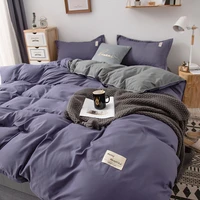 ins style soild color bedding set purple yellow full size comforter bedding sets minimalist print simple bedding set