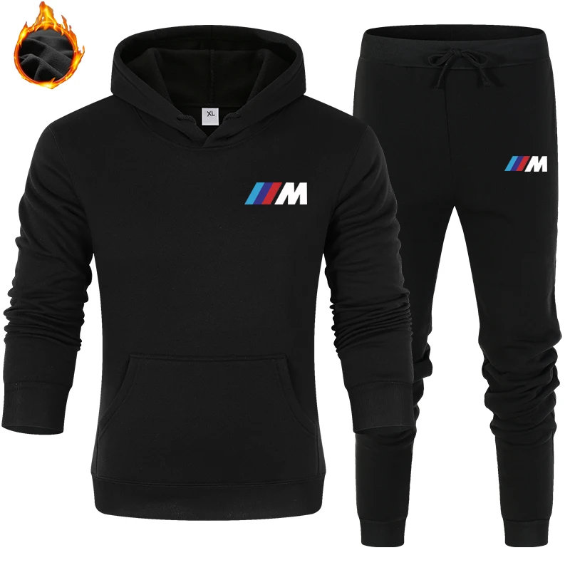 

2021 Winter Men's suits Men's Hooded Sweatshirt Fitness clothes Track suit Hooded jacket Loose Hoodie/Pants Boutique 2-piece set