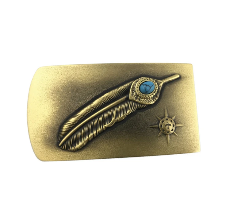 

Мужская Ковбойская Пряжка из чистой латуни с ремешком из травы и нефрита