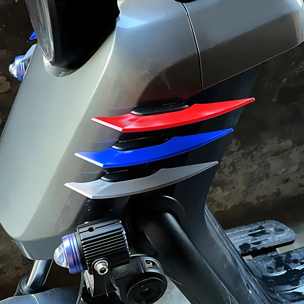1Pair Universal Motorcycle Winglet Aerodynamic Spoiler Wing with Adhesive Decoration Sticker for Motorbike Scooter - купить по