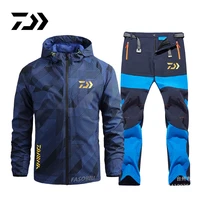 daiwa fishing suit waterproof men winter fishing clothing hooded fishing apparel sports hiking jacket outdoor fishing wear