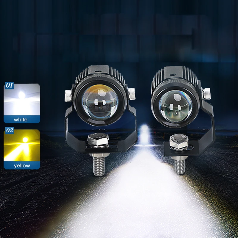 Универсальная светодиодная противотуманная фара двухцветная дальнего и света Drl