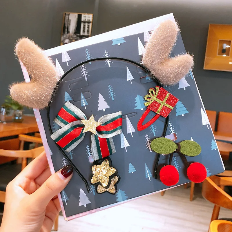 

Christmas Holiday Glasses Hairpin Headband Decoration Props Set DIY Children Party Dress Up Accessories
