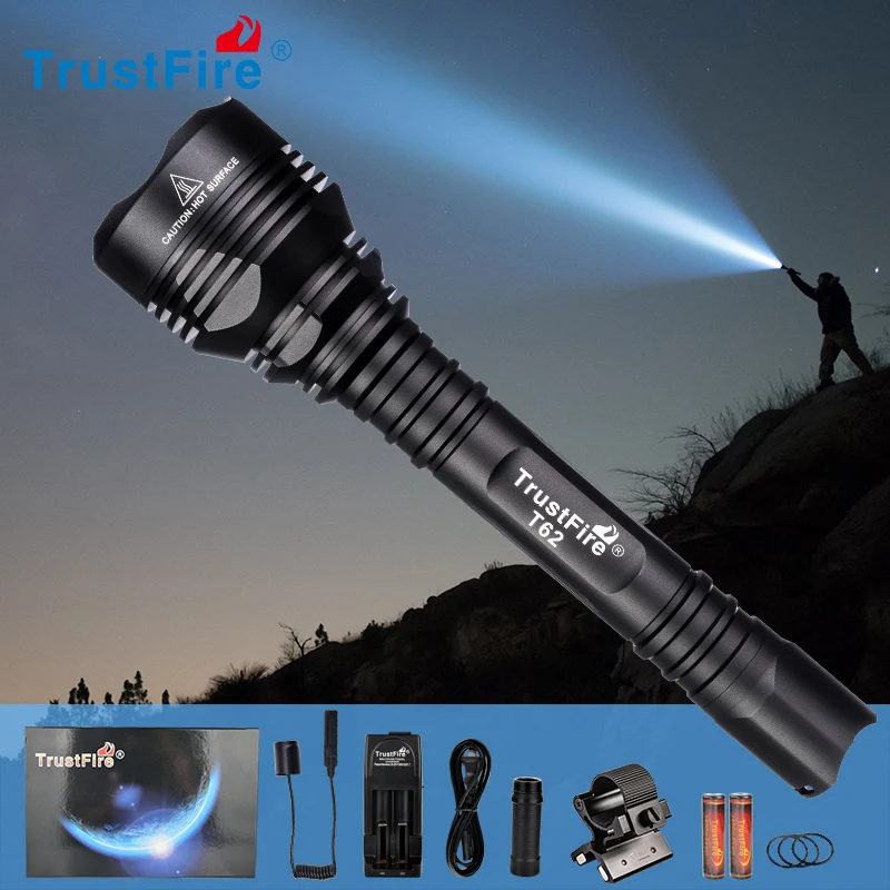 Trustfire T62 мощный фонарик тактисветильник XHP70 Водонепроницаемый IPX8 лампа ультра