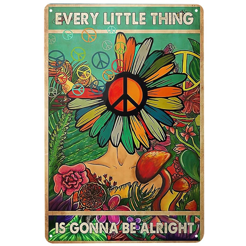 

Цветок, хиппи, девушка, печатные технические жестяные знаки, Забавный постер, декор для бара, паба, клуба, украшение для гостиной, дома