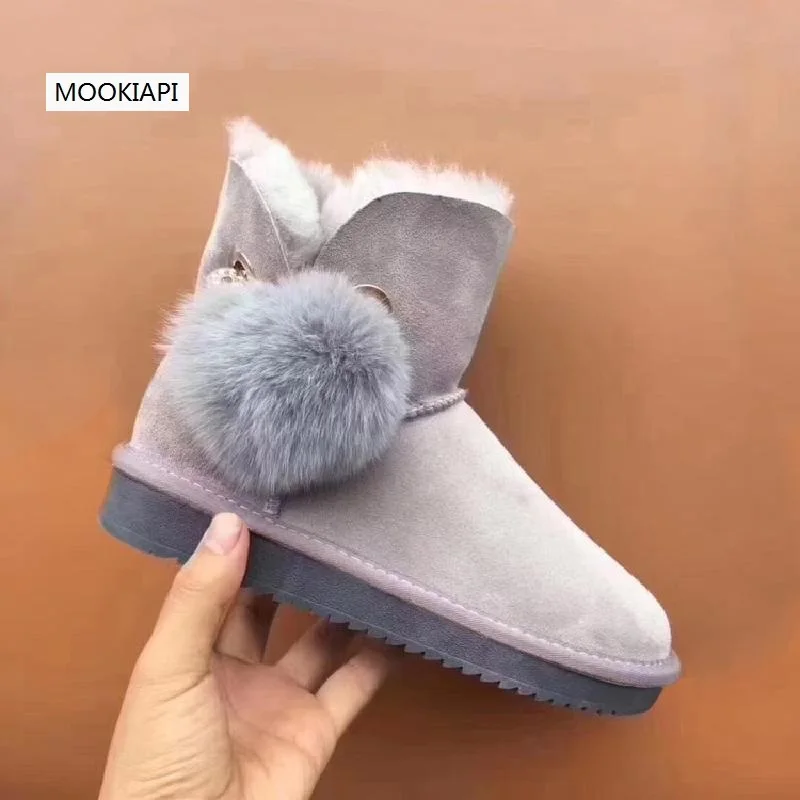 Новейшие зимние сапоги высокого качества в Европе 2019 году настоящая овчина 100%