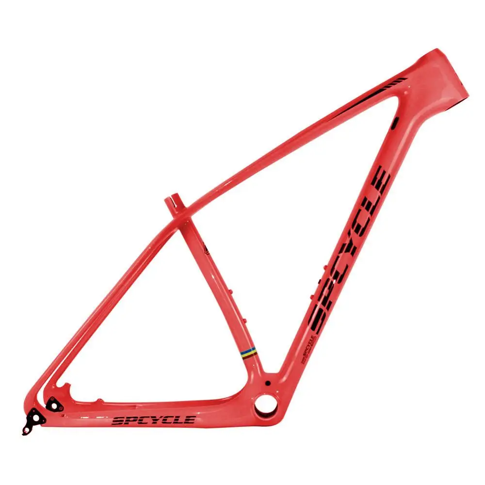 Red With Logo Spcycle карбоновая MTB рама 29er рама для горного велосипеда 27,5 er карбоновая Передняя Велосипедная вилка рама совместимая 142*12 мм через ось и 135*9 мм QR - Цвет: Red With Logo