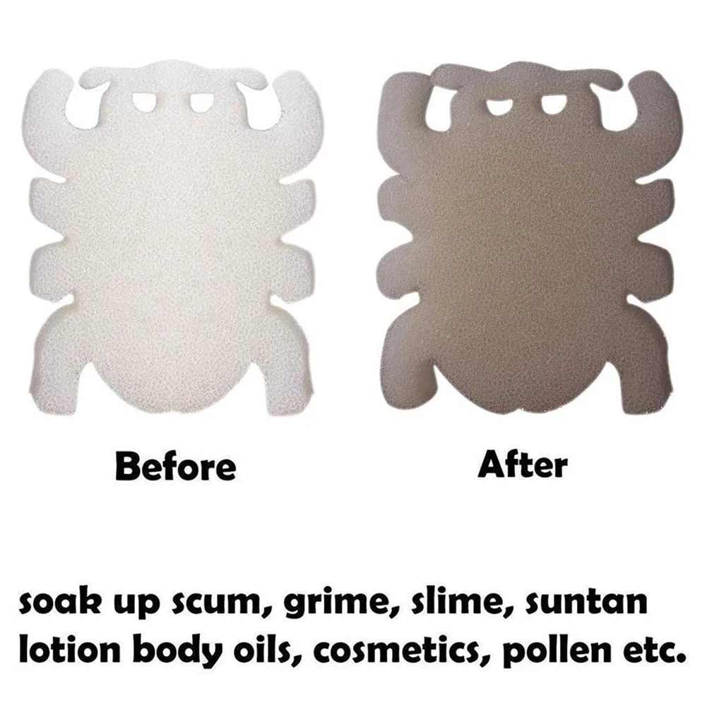 6pcs Pools Scum Sponges with 50pcs 6-in-1 Test Strips Cartoon Spider Shape Oil Grime Absorbing Sponge Cleaning Filter | Спорт и