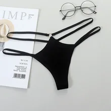Thin Strap Hollow Panties Women Sexy G-String Soft Lingerie Low Rise Thong Breathable Female Underwear Solid Color Briefs