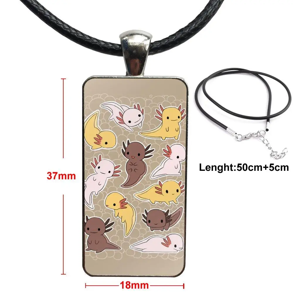 Женский Рождественский подарок Axolotl модный стеклянный кабошон ожерелье с