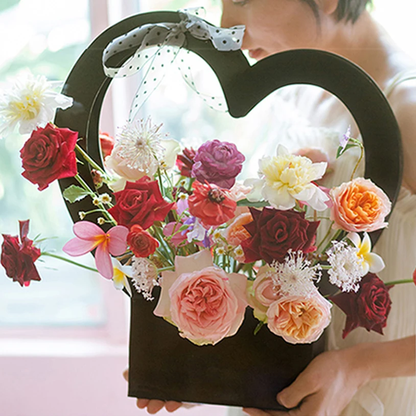 Цветы в форме сердца коробок романтичная упаковочная бумажная коробка для