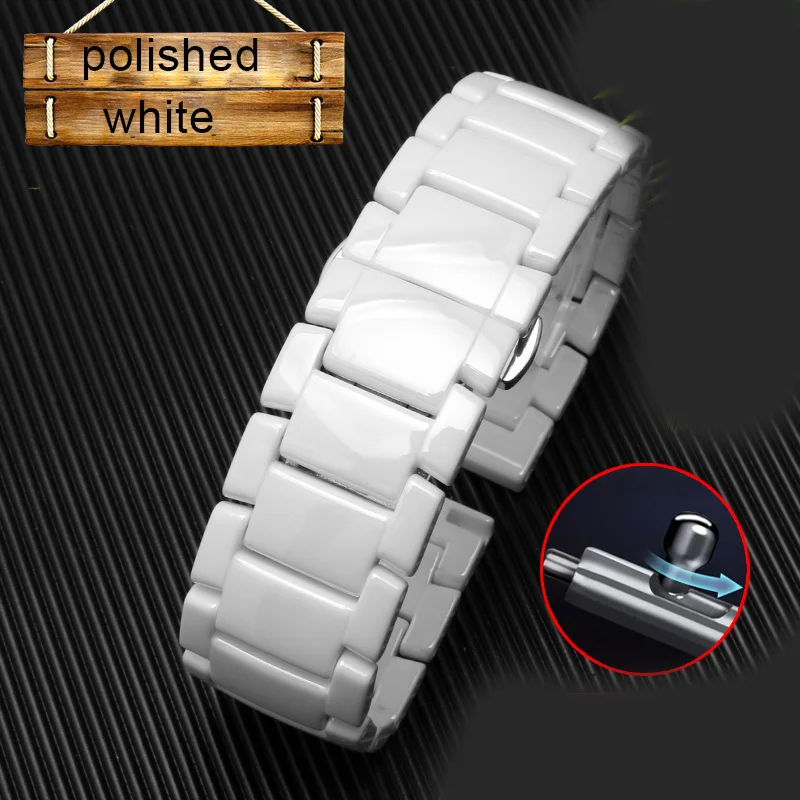 white polished Керамика ремешок для наручных часов huawei watch gt Волшебные часы AR1507/1509/1499/1895 часы браслет 22 мм матовая полированная ремни для наручных часов - Цвет ремешка: white polished