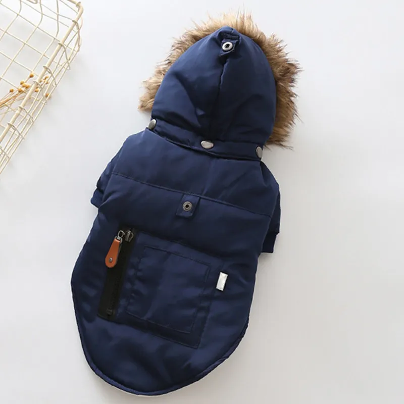 

Direct Selling Dog Coat Cotton Jackets For Dogs Fur Hooded Collar Dog Clothing Waterproof Dogs Winter Coat For Travel Clothes
