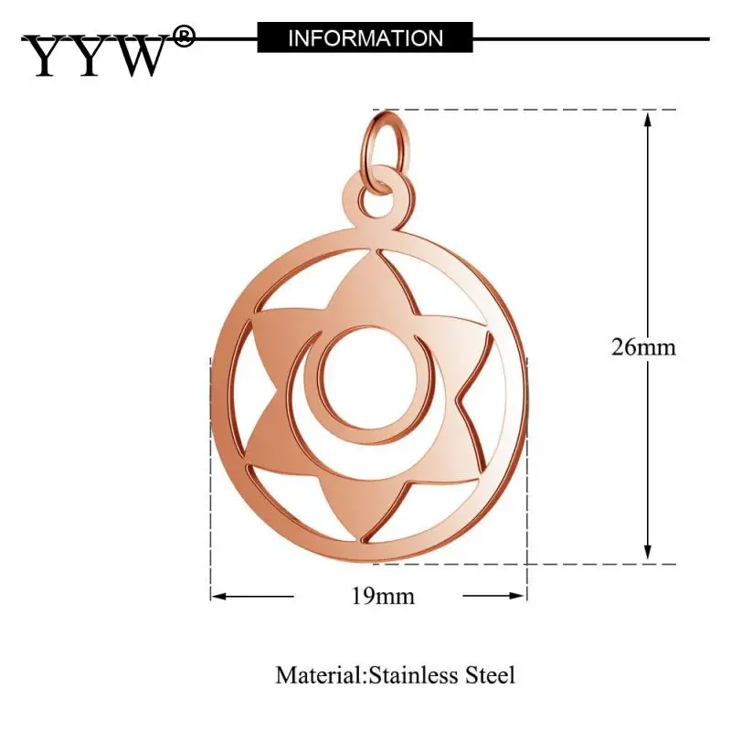 

Round Star Shape Hollow Pendant Stainless Steel Jewelry Fashion All-Match Jewelry Accessories For Diy Or Handmade Hole About 5mm