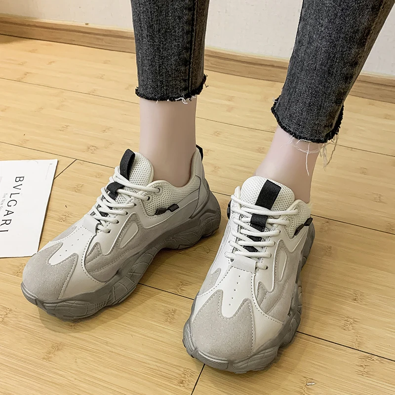 JINJIN-48-Moipheng 2020 De Primavera с платформой Moda Para Mujer Zapatillas Rosa Con Suela Ata Gruesas | Обувь