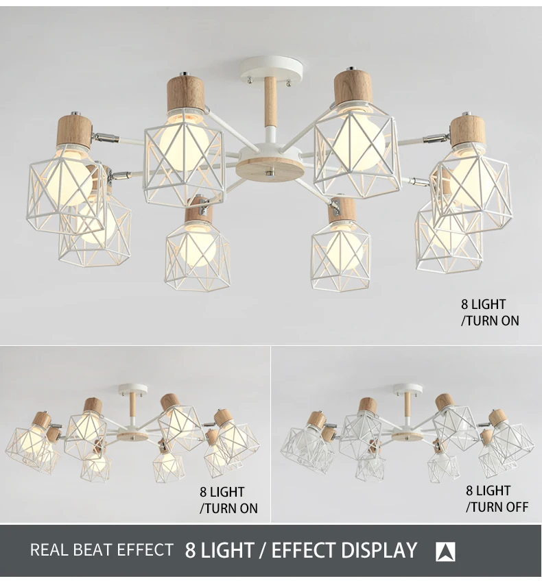 BOTIMI Lustre деревянная люстра для железный абажур для гостиной светодиодный люстра освещение люстры Para Sala De Jantar домашняя лампа