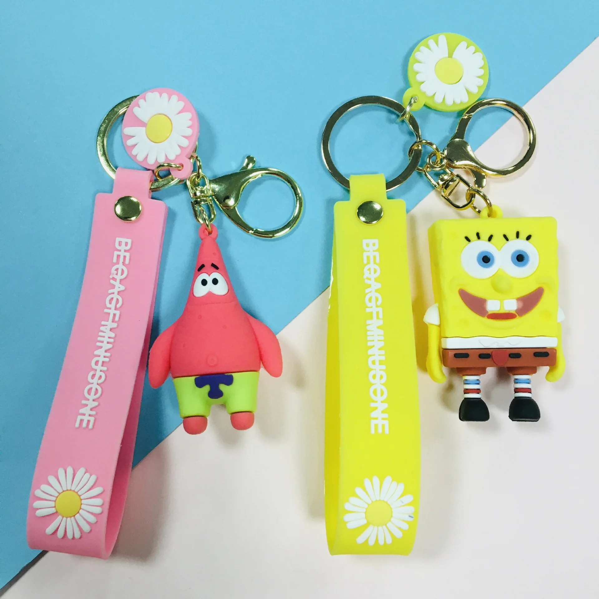 Брелок для ключей с изображением персонажей мультфильма Губка Боб женский милый