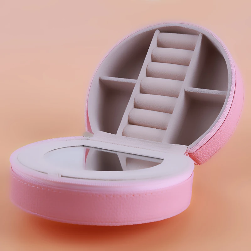

Jewelry Box Mini Stud Earrings Rings Useful Makeup Organizer With Zipper Portable Storage Display Travel Case