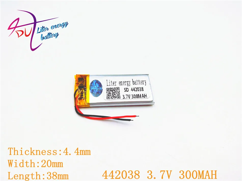 442038 3.7V 300mAh литий-полимерный аккумулятор LiPo для зарядки li-ion-элементов питания для Mp3 Mp4 Mp5 DIY PAD DVD E-book беспроводной гарнитуры.
