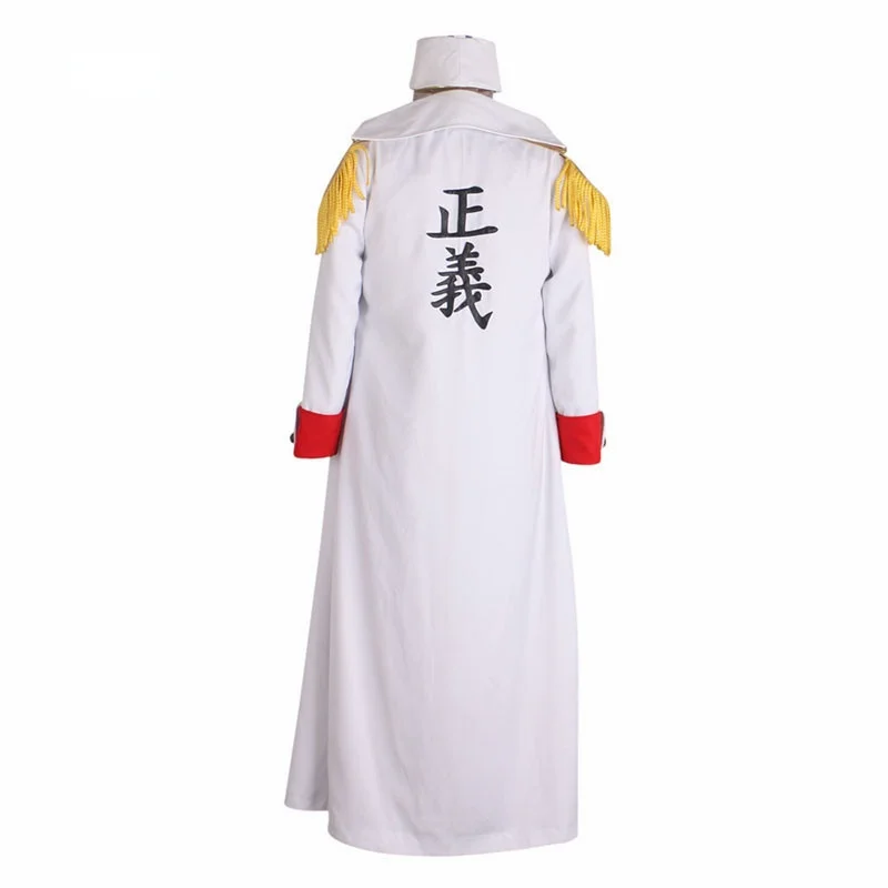 Аниме цельный Косплей костюмы Akainu Sakazuki Borsalino Sengoku Хэллоуин справедливость белый