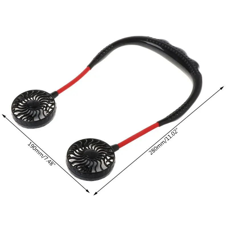 

Hands-free Neck Band Hanging Fan USB Rechargeable Dual Fan Mini Air Cooler 3 Speed Adjustable for Summer Outdoor Use