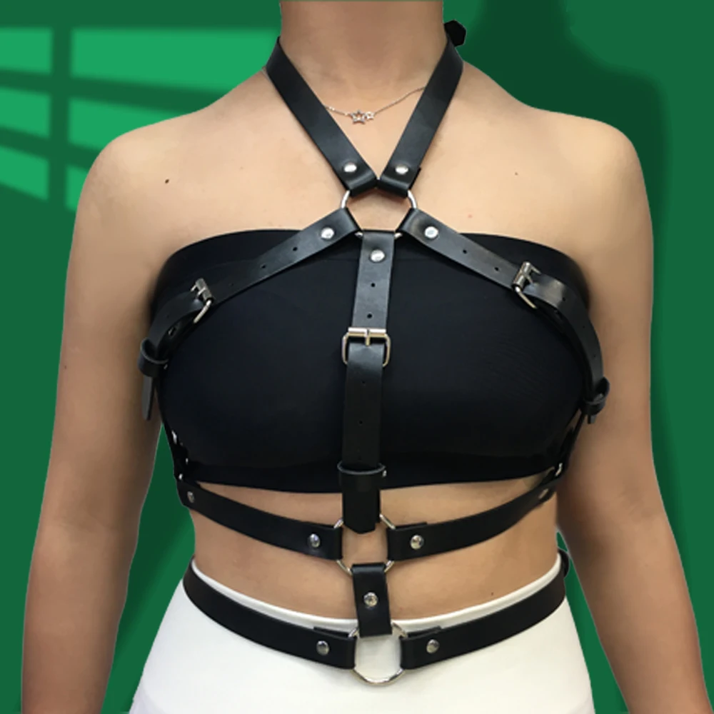 BAFEI Bdsm Cage Bra Leather Harness Women Belts Body Bondage Chest Waist Suspenders Garter Harajuku Pastel Goth Lingerie Clothes