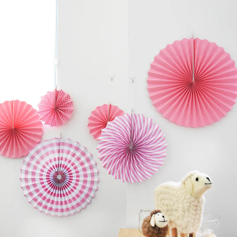 6 шт. радужные русифолии ткани Opknoping Ronde Papier вентиляторы Voor Thuis Tuin Свадьба Kinderen Baby