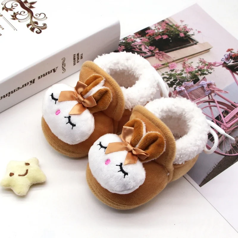 

Winter Cute Rabbit Animal Baby Boots Fleece Worm Cotton-padded Shoes Baby Booties Wholesale 0-18 Month Infant Toddler Shoes 1