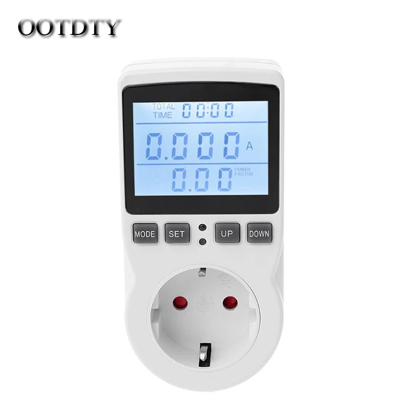 Цифровой измеритель мощности розетка ЕС вилка счетчик энергии напряжение тока