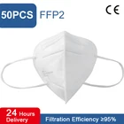 Одноразовая маска для лица Ffp2, 50 шт.компл., защитная пятислойная фильтрующая маска для ушей с подвесками