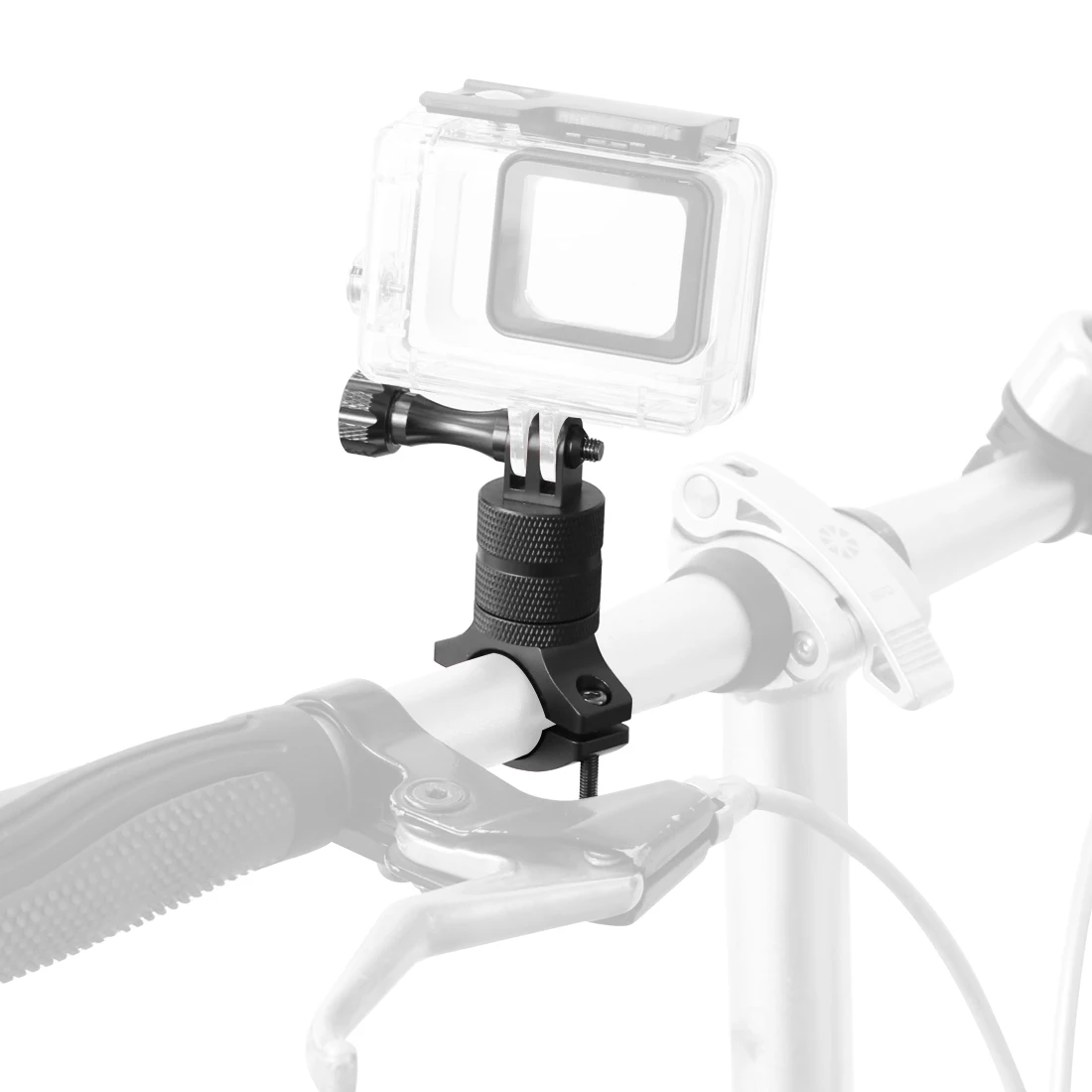 Black Для Go Pro велосипедное крепление вращающийся на руль велосипеда держатель адаптер кронштейн для Gopro Hero 5 SJ6000 Xiaomi yi2 аксессуары - Цвет: Black