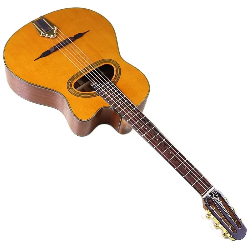 

Django Acoustic Guitar 41 Inch Orange High Gloss Finish Jango Guitar Solid Spruce Wood Top 6 Strings 22F with Classic Head
